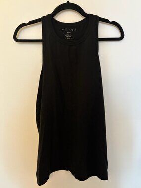 HATCH Maternity Black Racer Back Bamboo Viscose Tank Top Size Medium
